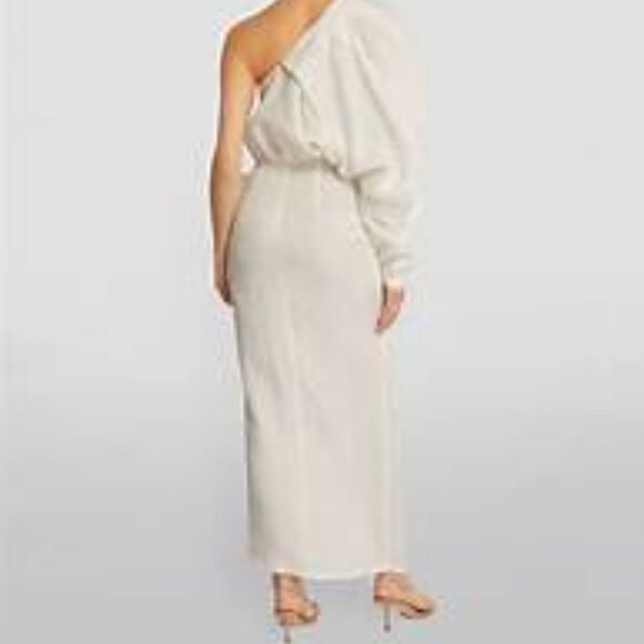 PIECE OF WHITE Galilea One-Shoulder Linen Midi Dress - Picture 9 of 15